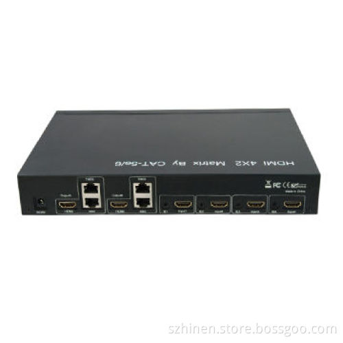 HDMI Switch-splitter, 4x2 (Matrix) by 2xCat-5e/6